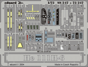 Eduard 73247 He 111H-6 interior 1/72 HASEGAWA
