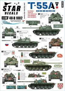 Star Decals 48-B1002 T-55A Tanks # 2. Balkan War. War in the Balkans and Ex-Yugoslavia 1/48