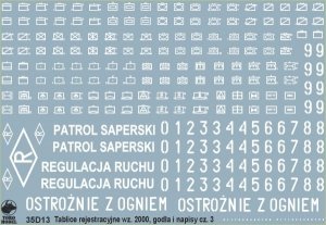 Toro 35D13 Tablice Rejestracyjne Wz.2000, godła i napisy cz. 3 1/35