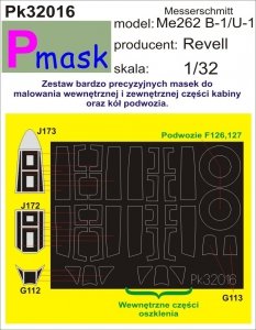 P-Mask PK32016 MESSERSCHMITT ME262 B-1/U-1 (REVELL) (1:32)