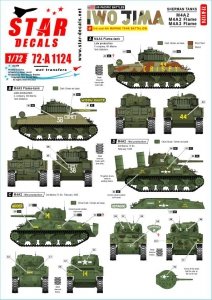 Star Decals 72-A1124 US PACIFIC WARS - IWO JIMA USMC Sherman tanks 1/72