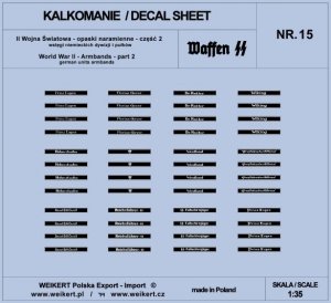 Weikert Decals DEC215 Opaski naramienne - wstęgi niemieckich dywizji i pułków ver.1 - vol.15 1/35