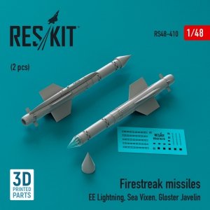 RESKIT RS48-0410 Firestreak missiles (2pcs) (3D Printed) 1/48