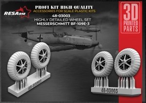 RESArm 48-03003 BF 109 E - Wheels under load (3D resin printing) 1/48