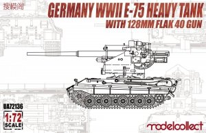 Modelcollect UA72136 German WWII E-75 Heavy Tank with 128mm flak 40 gun (1:72)