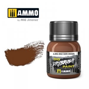 Ammo of Mig 0652 DRYBRUSH Dark Brown 40ml