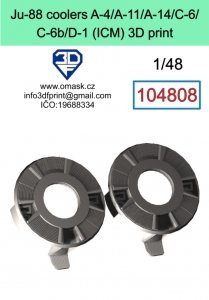 Omask 104808 Ju-88 coolers A-4/A-11/A-14/C-6/C-6b/D-1 (ICM) 3D print 1/48