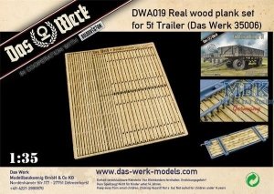 Das Werk DWA019 Real wood plank set 5t Trailer 1/35