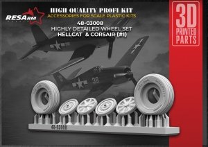 RESArm 48-03008 HELLCAT CORSAIR VAR 1 - Wheels under load (3D resin printing) 1/48