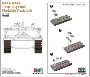 Rye Field Model 5009 M1A1/M1A2 T-158 Big Foot Workable Track Link 1/35