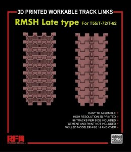 Rye Field Model 2058 RMSH Late Type For T55/-72/T-62 3D PRINTED WORKABLE TRACK LINKS 1/35