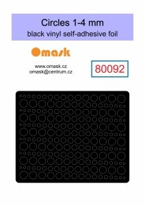 Omask 80092  Circles 1-4 mm (black Vinyl stickers)