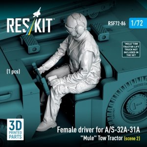 RESKIT RSF72-0086 Female driver for A/S-32A-31A Mule Tow Tractor (scene 2) (1 pcs) (3D Printed) (1/72)