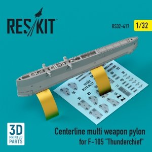 RESKIT RS32-0417 CENTERLINE MULTI WEAPON PYLON FOR F-105 THUNDERCHIEF (3D PRINTED) 1/32