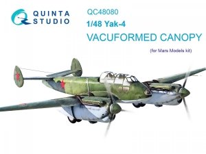 Quinta Studio QC48080 Yak-4 vacuformed clear canopy (for Mars Models kit) 1/48