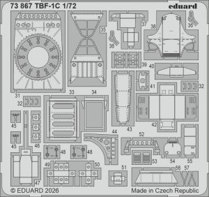 Eduard 73867 Grumman TBF-1 C - PE Set (for Hobby Boss Kits) 1/72