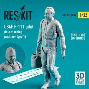 RESKIT RSF32-0007 USAF F-111 PILOT (IN A STANDING POSITION- TYPE 1) (3D PRINTED) 1/32