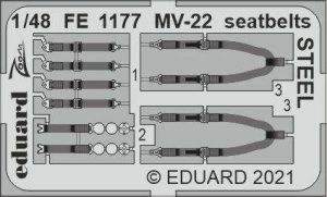 Eduard FE1177 MV-22 seatbelts STEEL HOBBY BOSS 1/48