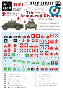 Star Decals 35-971 British 7th Armoured Division 1/35