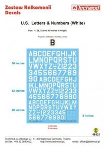 Techmod 48821 U.S. Letters & Numbers white (1:48)