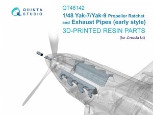 Quinta Studio QT48142 Yak-7B/Yak-9D Ratchet and early Exhaust (Zvezda) 1/48