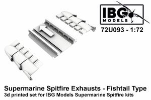 IBG 72U093 Supermarine Spitfire Exhausts - Fishtail Type - 3d Printed Set 1/72