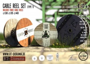 RT-Diorama 35501 Cable Reel Set (3pcs. small) Typ1 1/35