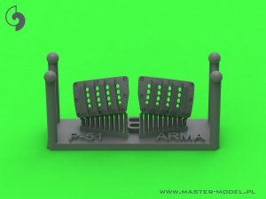 Master AM-72-173 P-51 Mustang - pokrywa wlotu powietrza do gaźnika - typ z żaluzjami dla RAF - wersja B (do modelu Arma Hobby) 1/72