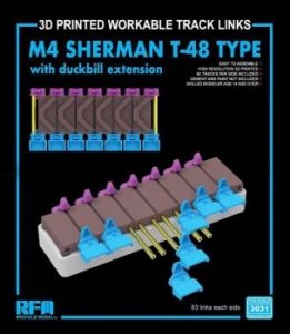 Rye Field Model 3031 M4 Sherman T-48 Type w/ Duckbill Extension 3D Print 1/35