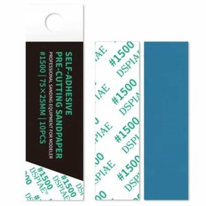 DSPIAE DSP-1500 Reusable Self-Adhesive Sandpaper #1500 / Samoprzylepny papier ścierny wielokrotnego użytku #1500 (75 x 25 mm) 10 pcs