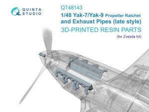 Quinta Studio QT48143 Yak-7B/Yak-9D Ratchet and late Exhaust (Zvezda) 1/48