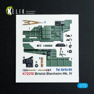 Kelik K72210 Bristol Blenheim Mk.IV - interior 3D decals for Airfix kit (1/72)