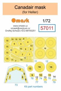 Omask 57011 CANADAIR mask (for Heller) 1/72