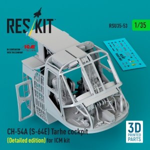 RESKIT RSU35-0053 CH-54A (S-64E) Tarhe cockpit (Detailed edition) for ICM kit (3D Printed) (1/35)