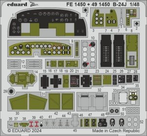 Eduard 491450 B-24J cockpit & engines HOBBY BOSS 1/48