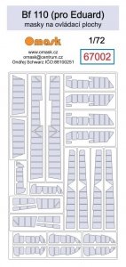 Omask 67002 Bf 110 masks for control surfaces (for Eduard) 1/72
