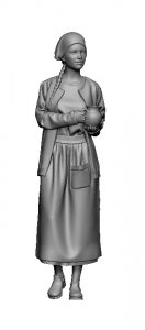 Glowel Miniatures 35064 Civilian Girl WWII Era (1 Figure, 3D Printed) 1/35