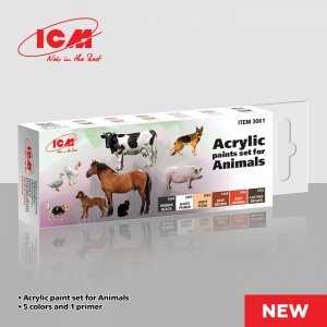 ICM 3061 Acrylic paints set for Animals 12 ml х 6