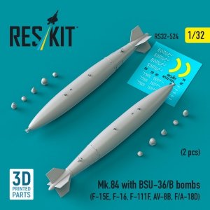 RESKIT RS32-0524 Mk.84 with BSU-36/B bombs (2 pcs) (3D Printed) 1/32