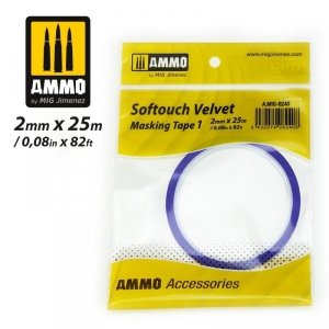 AMMO of Mig Jimenez 8240 SOFTOUCH VELVET MASKING TAPE 1 (2mm X 25M)