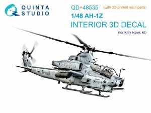 Quinta Studio QD+48535 AH-1Z Zulu Cobra/Viper 3D-Printed & coloured Interior on decal paper (KittyHawk) (with 3D-printed resin parts) 1/48