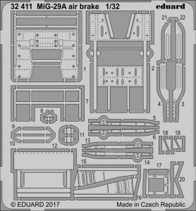 Eduard 32411 MiG-29A air brake TRUMPETER 1/32