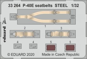 Eduard 33264 P-40E seatbelts STEEL 1/32 TRUMPETER