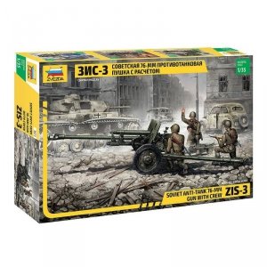 Zvezda 3671 Soviet 76mm Anti-Tank Gun Zis-3 w/CREW 1/35