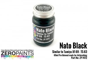 Zero Paints ZP-1472 Nato Black Similar to Tamiya XF-69 - TS-63 Paint 60ml