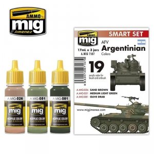 AMMO of Mig Jimenez 7167 AFV ARGENTINIAN COLORS 3x17ml
