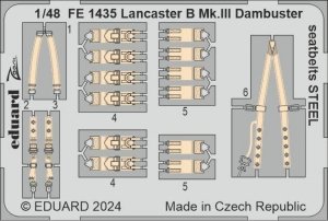 Eduard FE1435 Lancaster B Mk. III Dambuster seatbelts STEEL HONG KONG MODELS 1/48