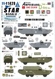 Star Decals 35-C1429 D-Day DUKW. British Amphibians # 1. 50 Coy (GT) and 299 Coy. (GT) RASC. 1/35
