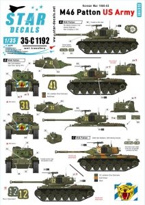 Star Decals 35-C1192 US Army M46 Patton. Korean War 1950-53 1/35