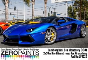 Zero Paints ZP-1020-BLU Lamborghini Blu Monterey Paint Set 2x30ml